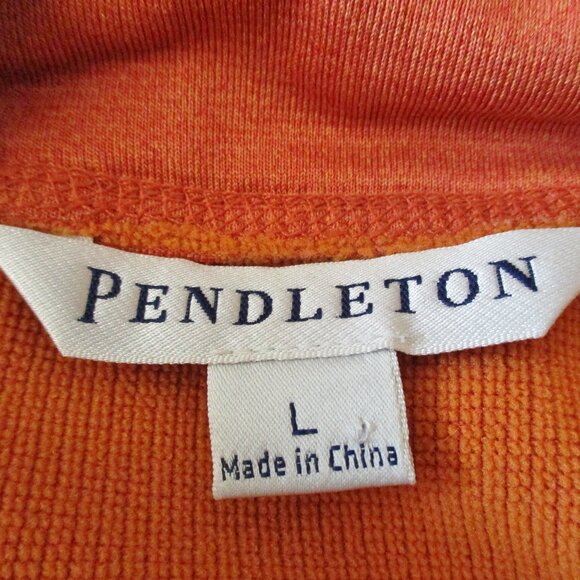 Pendleton Women's Half Zip, Long Sleeve, Athletic Hoodie, Rust/Orange, Size L - Picture 10 of 13